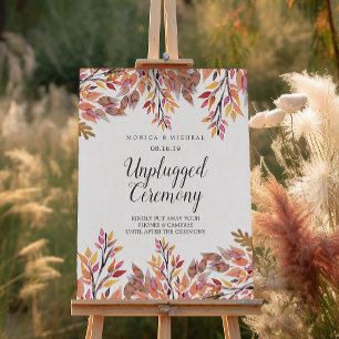 Autumn Dream   Unplugged Wedding Ceremony Sign
