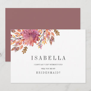 Autumn Dream Wedding Be My Bridesmaid Invitation