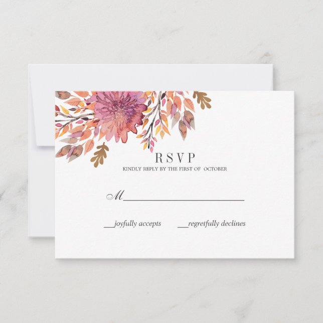 Autumn Dream | Wedding Classic RSVP Card (Front)