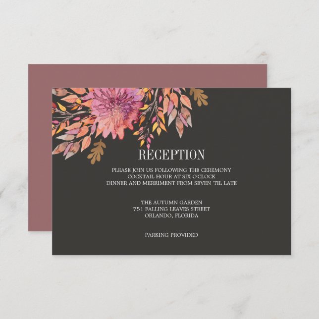 Autumn Dream | Wedding enclosure RECEPTION Invitation (Front/Back)