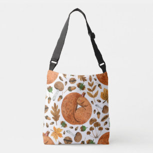 Autumn Dreams: Watercolor Squirrel Haven Crossbody Bag
