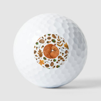 Autumn Dreams: Watercolor Squirrel Haven Golf Balls