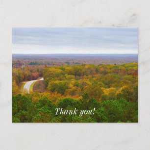 Autumn Drive Pano Thank You Postcard