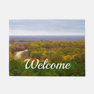 Autumn Drive Pano Welcome Doormat