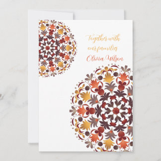 Autumn dry floral mandala Invitation