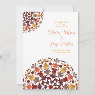 Autumn dry floral mandala Invitation