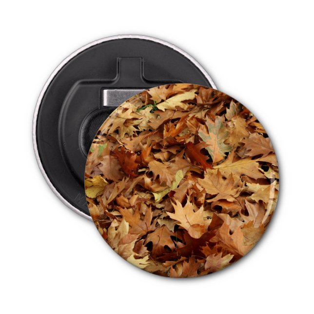 autumn, dry leaves bottle opener (Front)