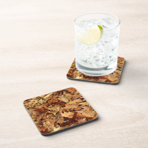 autumn, dry leaves coaster