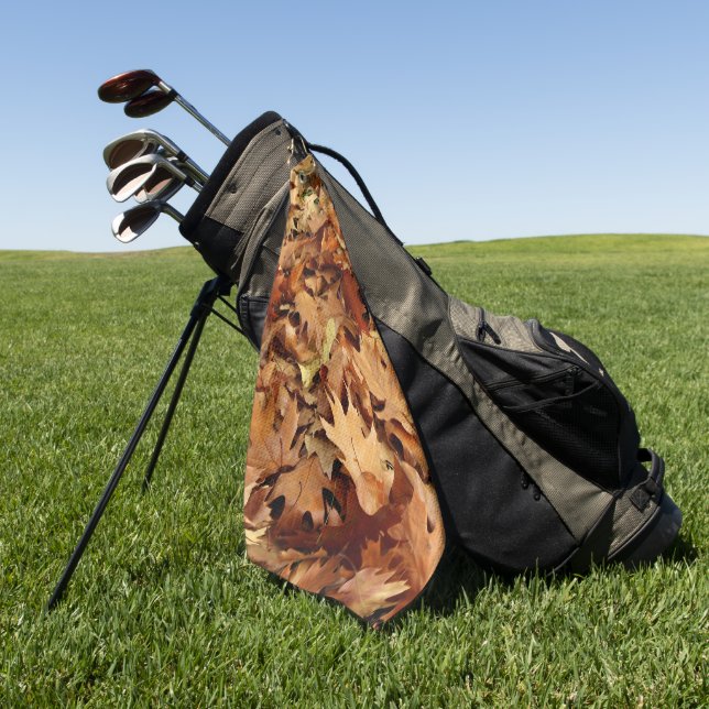autumn, dry leaves golf towel (Green)