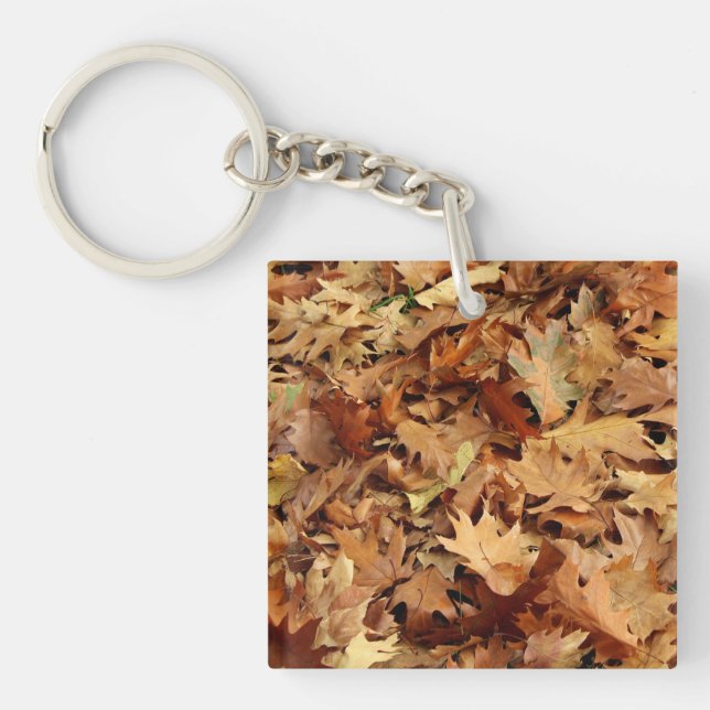 autumn, dry leaves key ring (Front)