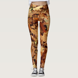 autumn, dry leaves leggings