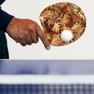 autumn, dry leaves ping pong paddle