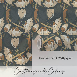 Autumn Elegance Birds & Vines Wallpaper