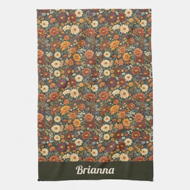 Autumn Elegance Tea Towel (Vertical)