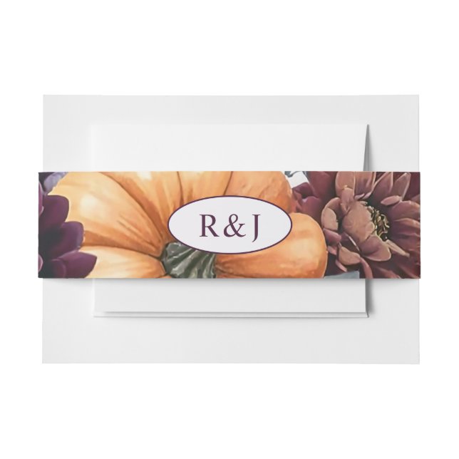 Autumn Elegance Wedding Invitation Belly Band (Front Example)