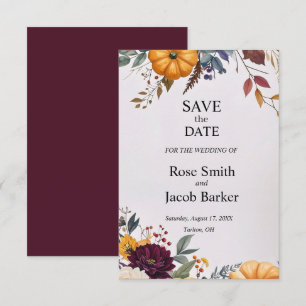 Autumn Elegance Wedding Save the Date Invitation