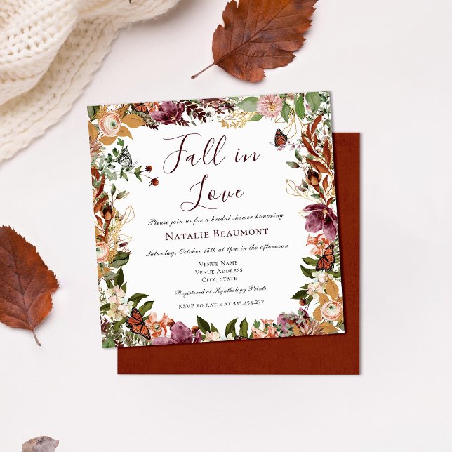 Autumn Elegant Bridal Shower Invitation (Creator Uploaded)