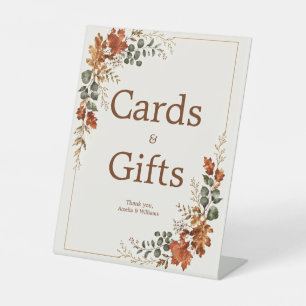 Autumn Elegant Fall Rustic Luxury Cards & Gifts Pedestal Sign