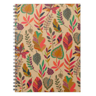 Autumn Elements: Vibrant Vintage Pattern Notebook