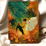 Autumn Embrace Wedding Invitation<br><div class="desc">Welcome your guests to witness your love in bloom with the Autumn Embrace Wedding Invitation. The invitation set captures the essence of an autumnal romance with a kaleidoscope of warm colours. The front showcases a deep, verdant green backdrop adorned with a cascade of fall colours including burnt orange, mustard yellow,...</div>