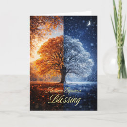 Autumn Equinox Mabon with Day and Night Seasons Card