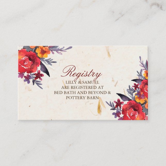 Autumn Essence Wedding Registry Cards (Front)