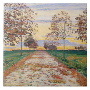 Autumn Evening (by Ferdinand Hodler) Tile