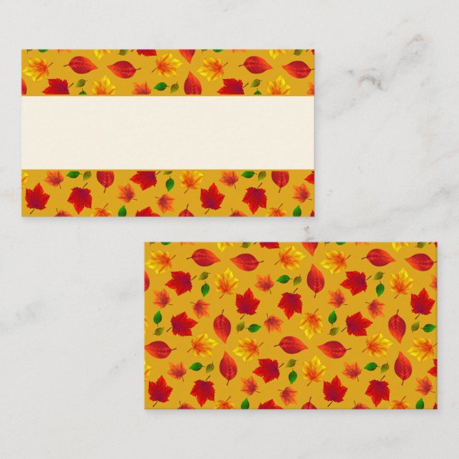 Autumn Event Fall Foliage Flat Place Card (Front/Back)