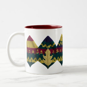 Autumn Fair Isle Knit Pattern Fall Leaf Two-Tone Coffee Mug