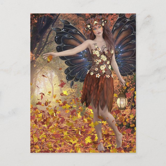 AUTUMN FAIRY FANTASY POSTCARD (Front)
