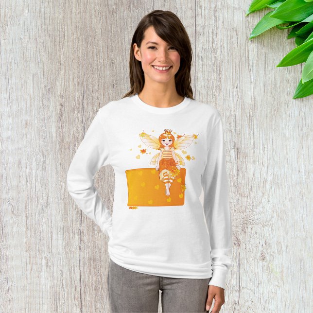 Autumn Fairy Princess with Orange Leaves and Crown T-Shirt (Creator Uploaded)