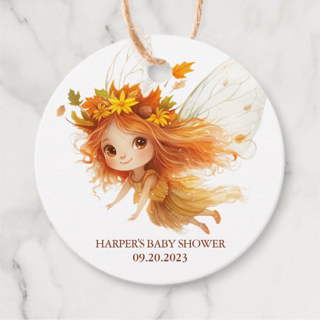 Autumn Fairy Woodland Favour Tags (Front)