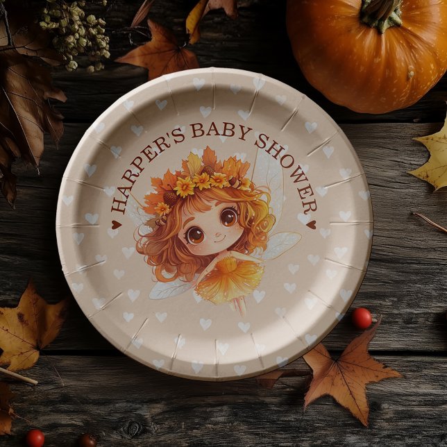 Autumn Fairy Woodland Paper Plate ( Step into an enchanting autumn forest where fairies flutter, and woodland creatures play. )
