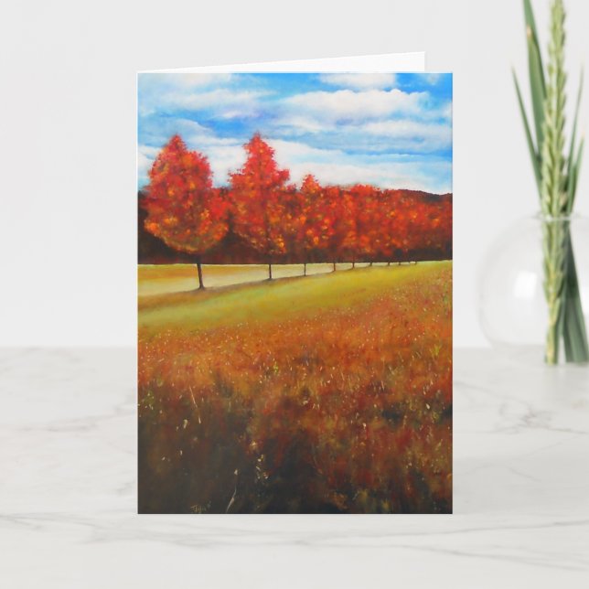 Autumn Fall Acrylic Painting Art | Greeting Cards (Front)