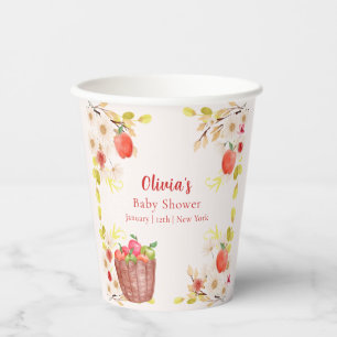 Autumn Fall Apple Gardening Baby Shower  Paper Cups