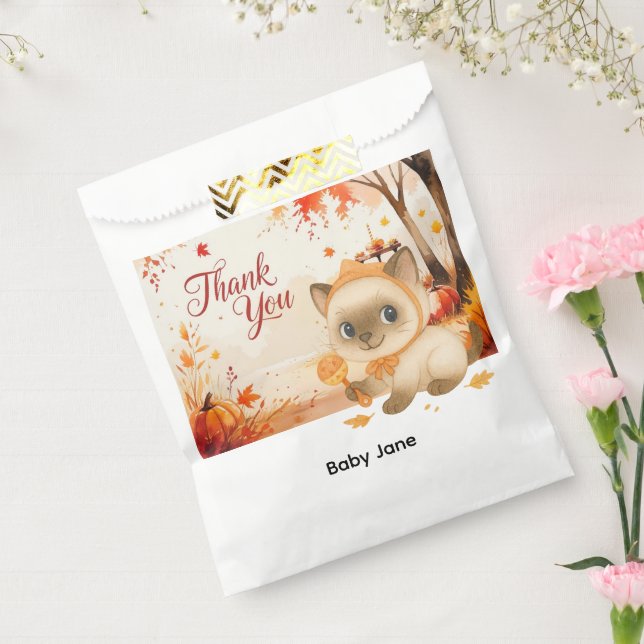 Autumn Fall Baby Shower for Cat lovers  Favour Bags (Sealed)
