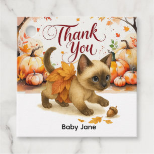 Autumn Fall Baby Shower for Cat lovers  Favour Tags