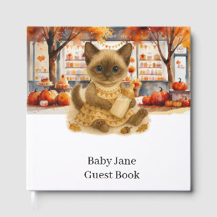Autumn Fall Baby Shower for Cat lovers Guest Book