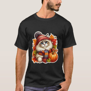 Autumn Fall Birman Cat Owner Thanksgiving Mum Dad  T-Shirt