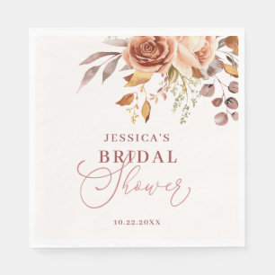 Autumn Fall Boho Floral Bridal Shower Napkin