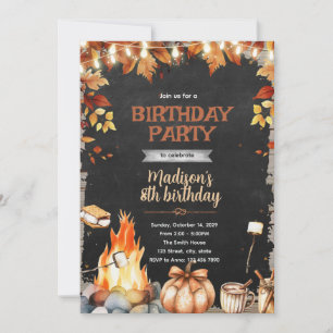 Autumn fall bonfire Party Invitation