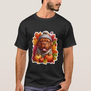 Autumn Fall Brown Dogue de Bordeaux Dog Owner Love T-Shirt