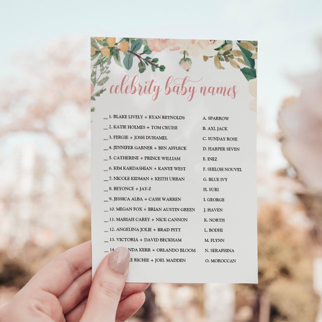 Autumn Fall Celebrity Baby Name Baby Shower Game Invitation (Creator Uploaded)