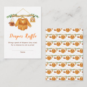 Autumn Fall Clothes Line Girl Baby Shower Enclosure Card