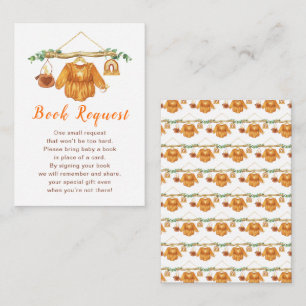 Autumn Fall Clothes Line Girl Baby Shower Enclosure Card
