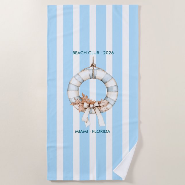 Autumn - Fall Coastal Chic Beach Club Beach Towel (Front)