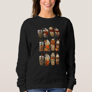 Autumn Fall Coffee Latte Cups Horrors & Ghost Hall Sweatshirt