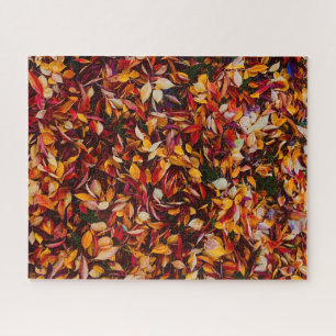 Autumn Fall Color Foliage Leaves Photo Hard  Jigsaw Puzzle