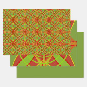 Autumn Fall Colors Abstract Geometric Design Wrapping Paper Sheet