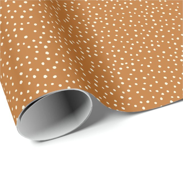 Autumn Fall colors Polka Dot Wrapping Paper (Roll Corner)